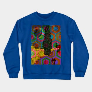 Road with Cypress and Star by Van Gogh (Remix by SABRE) Crewneck Sweatshirt